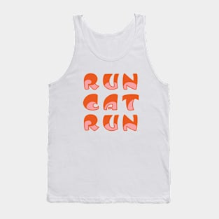 RunCatRun Anteater font in halves Tank Top